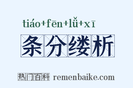 条分缕析是什么意思的图片